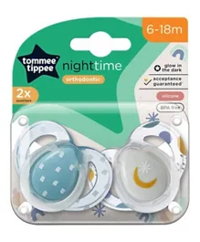 Tommee Tippee Closer To Nature Night Time Soother  Pack of 2 - Blue