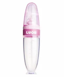 Luqu Food Feeder Silicone With Spoon Pink