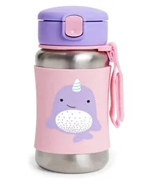 Skip Hop Zoo Stainless Steel Straw Bottle Narwhal - 350ml