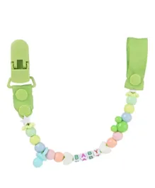 Factory Price Simple Beaded Pacifier Clip - Green