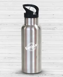Bonjour Sip Box Insulated Stainless Steel Water Bottle with Straw Lid - 500mL, Steel Grey