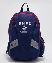 بيفرلي هيلز بولو كلوب - حقيبة ظهر بطبعة شعار، أزرق - 18 بوصة