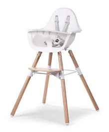 تشايلدهوم - كرسي باندل إيفولو 2 بلون أبيض طبيعي مع وسادة أنجل   - لون رمادي