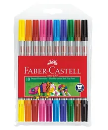 فايبر كاستيل - أقلام بلاستيكية مزدوجة الأطراف  - 10 ألوان