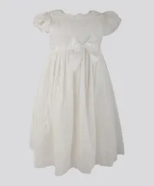خلود كيدز - فستان بكشكشة - أبيض