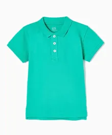 قميص بولو بياقة زيبي - أخضر