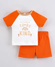 Lily and Jack To Be Kind Printed T-Shirt And Shorts Set - Orange