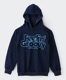 Peanuts - Feelin' Groovy Snoopy Hooded Sweatshirt - Navy
