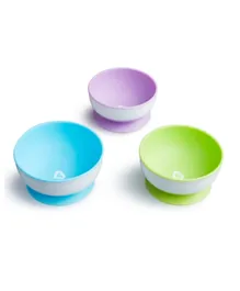 Munchkin Stay Put Suction Bowl - Pack of 3