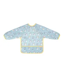 Babymoov Badabulle Long Sleeve Bib - Water-Repellent, Flexible Material, Ideal for Babies 4 Months+ with Elasticated Sleeves & Central Pocket