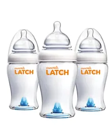 Munchkin Latch 8Oz Bottle Natural Movement Teat, Pack of 3 - 240 ml