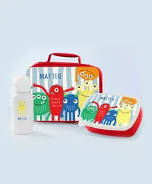 Essmak Mighty Monsters Personalized Lunch Pack Set Red - 3 Pieces