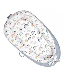 ليتل ستوري -سرير ناعم ويسمح بمرور الهواء لحديثي الولادة -رمادي