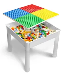 ليتل ستوري -  طاولة الأنشطة للأطفال 4 في 1 ومكعبات مع 350 قطعة بناء -  مقاس XL