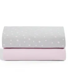 سنوز - ملاءة سرير الأطفال ذات البقع الوردية - عبوة من قطعتين