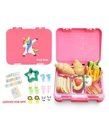 Eazy Kids Unicorn 6 and 4 Convertible Bento Lunch Box - Pink
