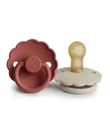 FRIGG Daisy Latex Baby Pacifier 2-Pack Baked Clay/Cream - Size 1