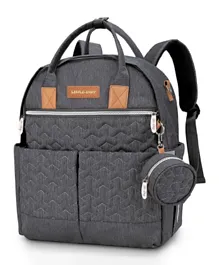 Little Story Quilted Diaper Backpack - Grey