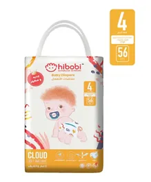 Hibobi -Ultra Soft Absorbent Diapers - Size 4 - 9-14Kg - 56Pcs