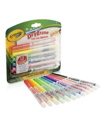 أقلام تحديد قابلة للمسح وقابلة للغسل متعددة الألوان من كرايولا - عبوة من 12