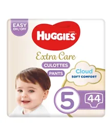 Huggies - Extra Care Culottes, Pants Style Diapers Size 5 (12 - 17 Kg), Jumbo Pack Of 44