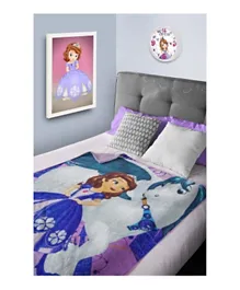 بطانية من الصوف بتصميم ديزني صوفيا كورال أول سيزونز للأطفال - لون أزرق وأرجواني