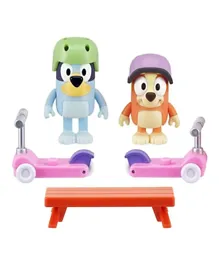 Bluey Dog Vehicle 2-Pack, 2.5-3' Bluey & Bingo Articulated Figures - Scooter Time