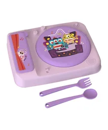 Children's Gramophone-Separated Food Plate Set - Purple
