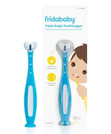 FridaBaby Triple Angel ToothHugger Kids' Toothbrush - Soft Bristles, Suction Base, Age 18m+ Blue