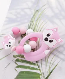 Fox Dual Silicone Teether - Pink