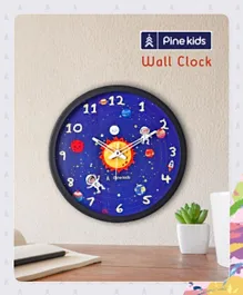 Pine Kids Solar Wall Clock - Blue & Black