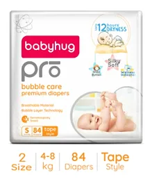 Babyhug Pro Bubble Care Premium Tape Style Diapers Size 2 - 84 Pieces