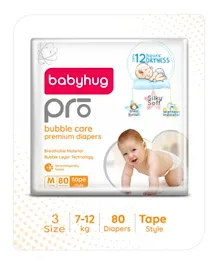 Babyhug Pro Bubble Care Premium Tape Style Diapers Size 3 - 80 Pieces