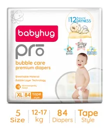 Babyhug Pro Bubble Care Premium Tape Style Diapers Size 5 - 84 Pieces