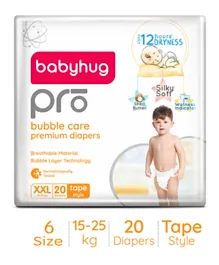 Babyhug Pro Bubble Care Premium Tape Style Diapers Size 6 - 20 Pieces