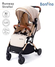 Bonfino Runway Cabin Stroller with Mosquito Net and Carry Bag - Beige