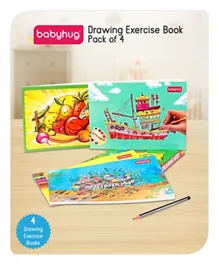 Babyhug Drawing Exercise Unruled Book - Pack of 4