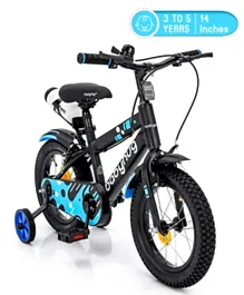 بيبي هاغ - دراجة الأطفال رابيد مع عجلات الدعم، لون أزرق وأسود - 14 بوصة