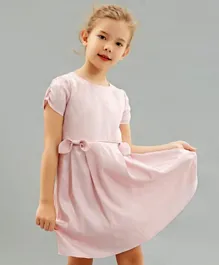 فستان بأكمام قصيرة من سابس - وردي