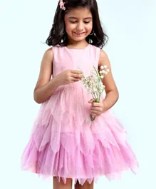 Babyhug Shimmery Party Frock - Pink