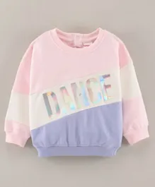 Babyhug Full Sleeves Sweatshirts With Text Holographic Foil Design - Pink