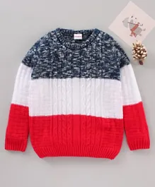 Babyhug Full Sleeves Knit Sweater Stripes Design- Multicolor