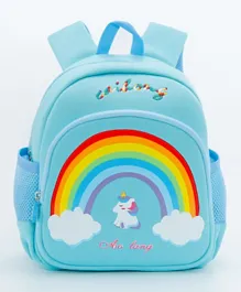 Rainbow Unicorn Backpack Blue - 5.9 Inches
