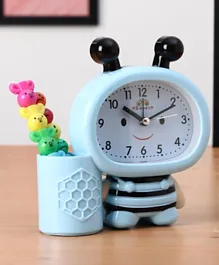 Honey Bee Alarm Clock with Pen Holder - Blue