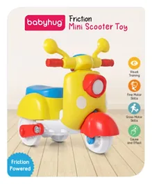 Babyhug Friction Powered Mini Scooter Toy - Yellow