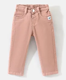 Bonfino Ankle Length Solid Color Jeans - Peach