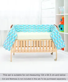 بيبي هاغ - حاجز سرير الأطفال بطبعة باندا - أزرق