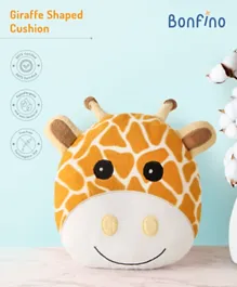 Bonfino Premium Organic Cotton Hypoallergenic Giraffe Face Cushion - Multicolour