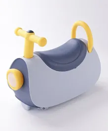 Manual Push Ride On, Sleek Aerodynamic Blue Scooter for Kids 2-5 Years, L 50 x B 20 x H 34 cm with Comfortable Seating