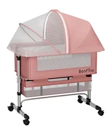 Bonfino Regal Crib and Bedside Bassinet - Pink